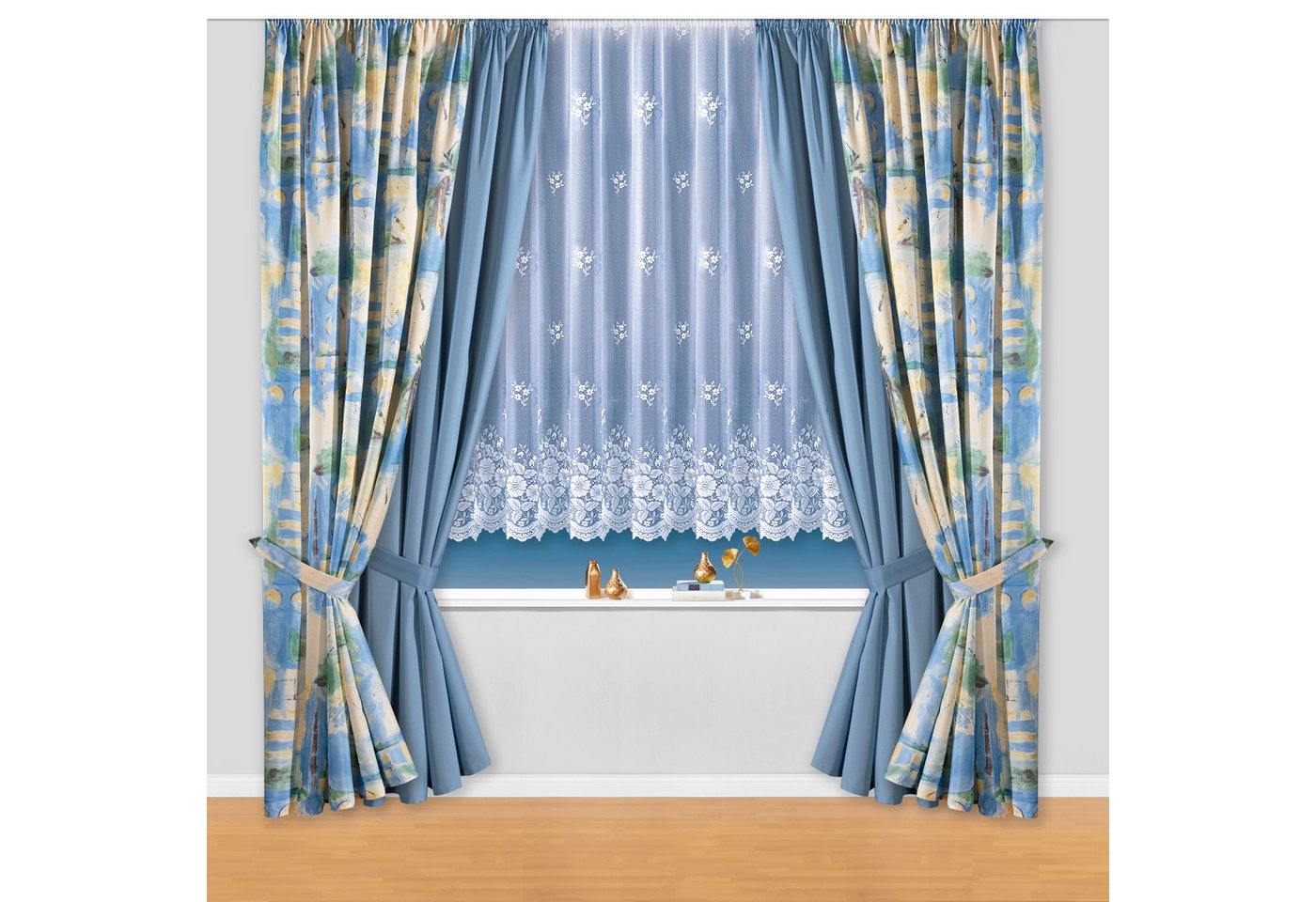 Weckbrodt Gardine Verona, 1 Stück, halbtransparent, kräuselband (1 St), Kräuselband, halbtransparent, Jacquard, Jacquard, strukturiert, Allover,floral,halbtrans – Bild 3 von 5