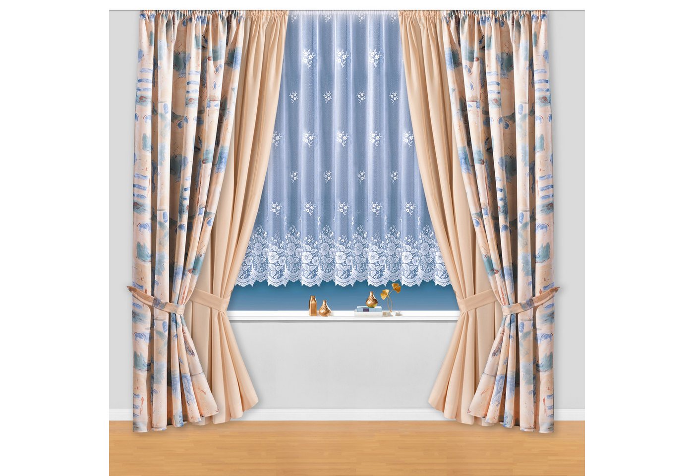 Weckbrodt Gardine Verona, 1 Stück, halbtransparent, kräuselband (1 St), Kräuselband, halbtransparent, Jacquard, Jacquard, strukturiert, Allover,floral,halbtrans – Bild 4 von 5