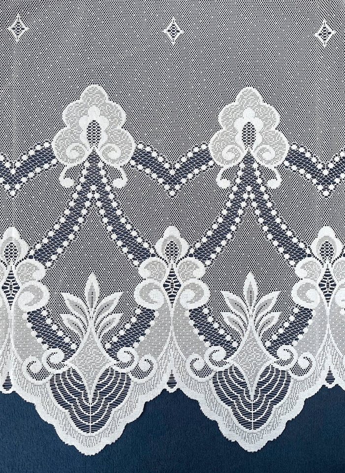 Weckbrodt Gardine Weimar (1 St), Kräuselband, halbtransparent, Jacquard, Jacquard, floral, Halbtransparent, Sockel, Bordüre, gebogt, Store – Bild 3 von 5