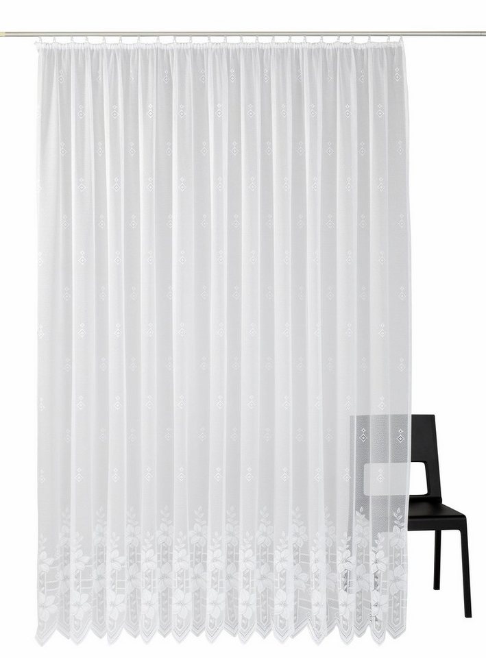 Weckbrodt Gardine Wien (1 St), Kräuselband, halbtransparent, Jacquard, Jacquard, strukturiert, Allover,floral,halbtransparent, Bordüre, Store – Bild 2 von 5
