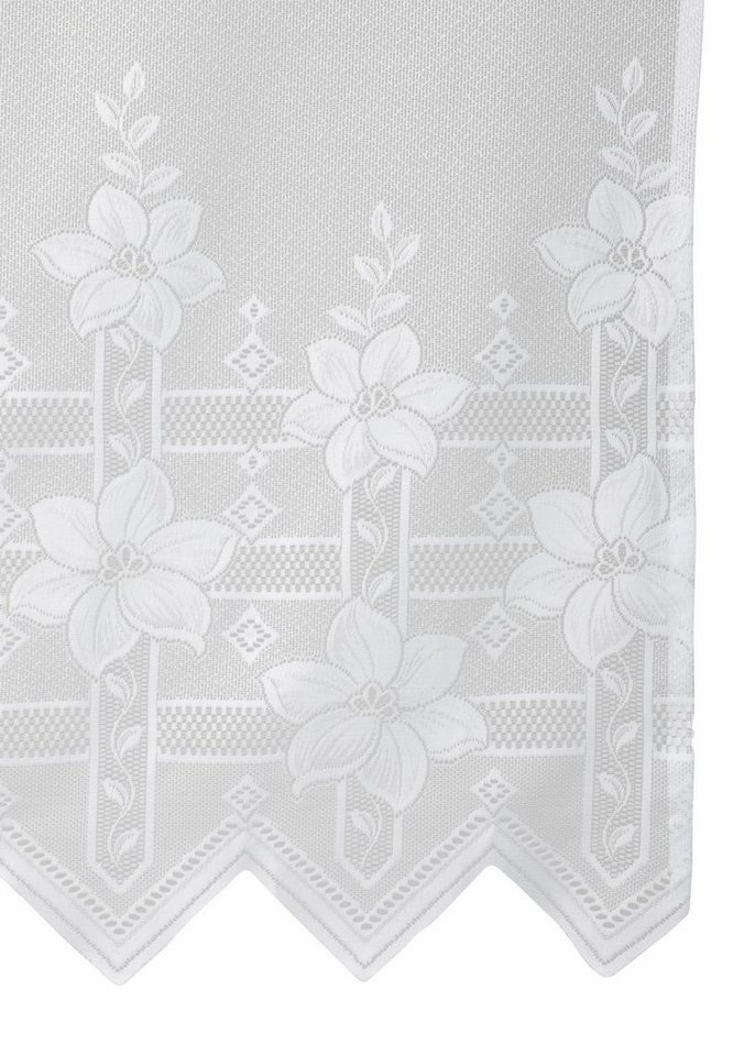 Weckbrodt Gardine Wien (1 St), Kräuselband, halbtransparent, Jacquard, Jacquard, strukturiert, Allover,floral,halbtransparent, Bordüre, Store – Bild 4 von 5