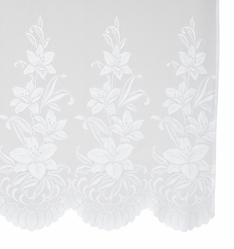 Weckbrodt Gardine Wismar (1 St), Kräuselband, halbtransparent, Jacquard, Jacquard, strukturiert, Allover,floral,halbtransparent, Bordüre, Store – Bild 4 von 5