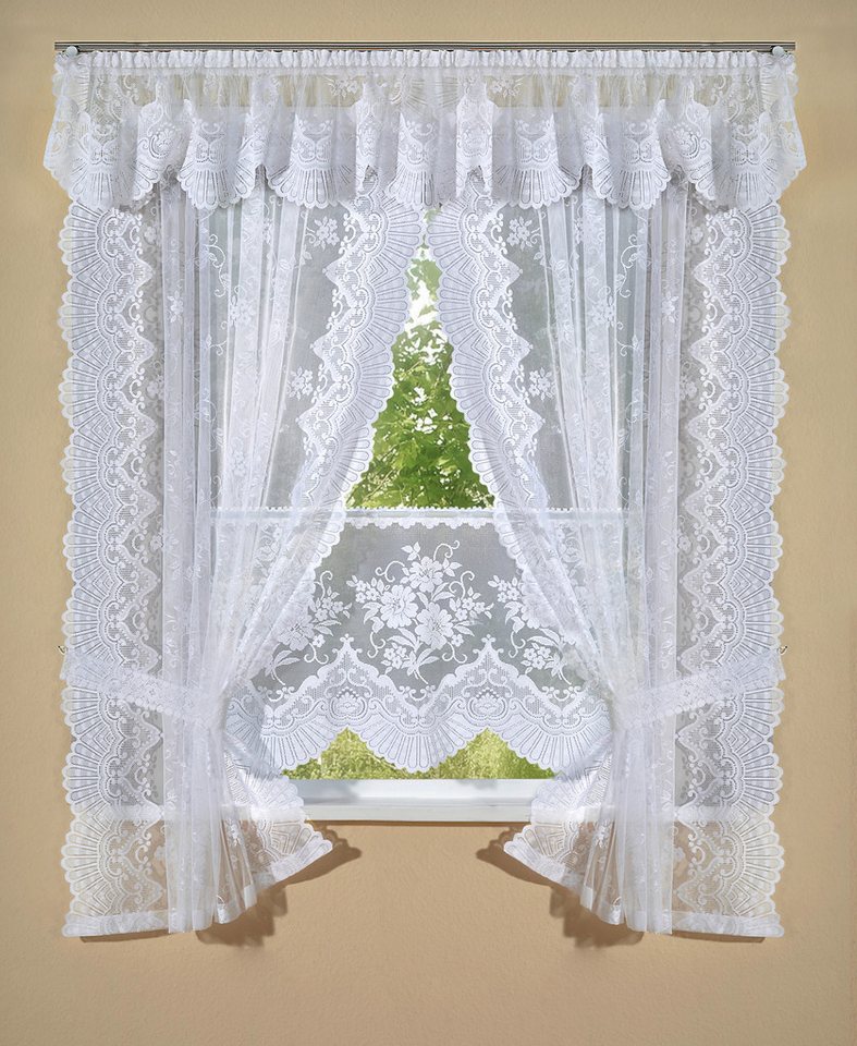 Weckbrodt Querbehang Siena (1 St), Kräuselband, halbtransparent, Jacquard, Jacquard, strukturiert, halbtransparent, Bordüre,Kante, Gardine, Store – Bild 2 von 3