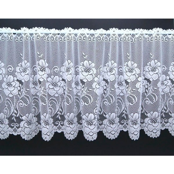 Weckbrodt Scheibengardine Montello (1 St), Stangendurchzug, halbtransparent, Jacquard, Bistro, Jacquard, strukturiert, floral, geblümt, Gardine, Store
