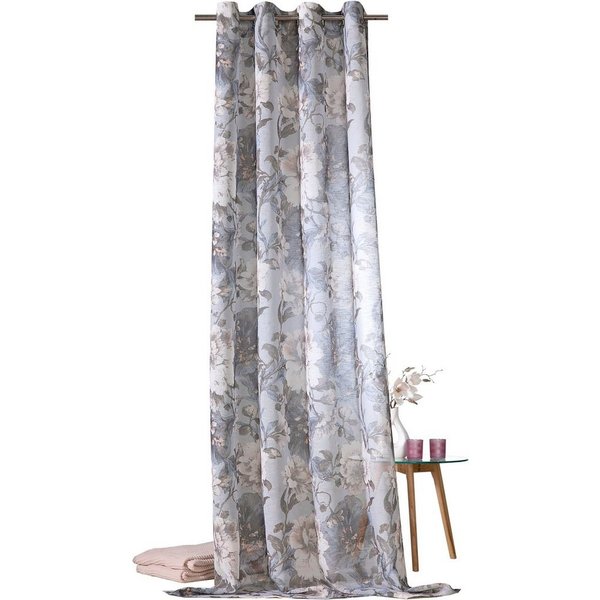 Weckbrodt Vorhang Charlotte (1 St), Ösen, halbtransparent, Leinen, halbtransparent, floral, geblümt, Gardine, Store