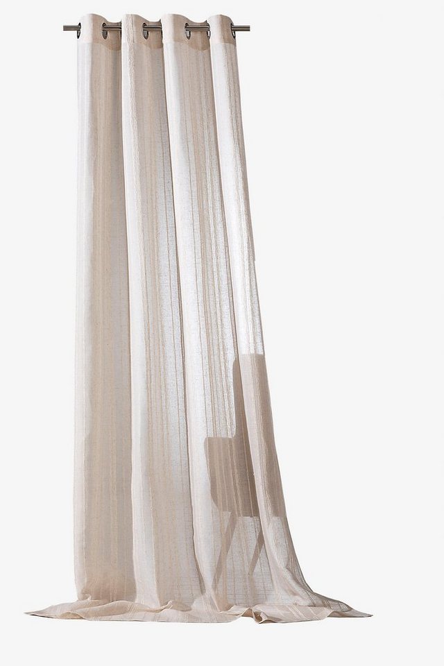 Weckbrodt Vorhang Natural Linen (1 St), Ösen, halbtransparent, Leinen-Optik, Längsstreifen, halbtransparent, Gardine, Store – Bild 2 von 5
