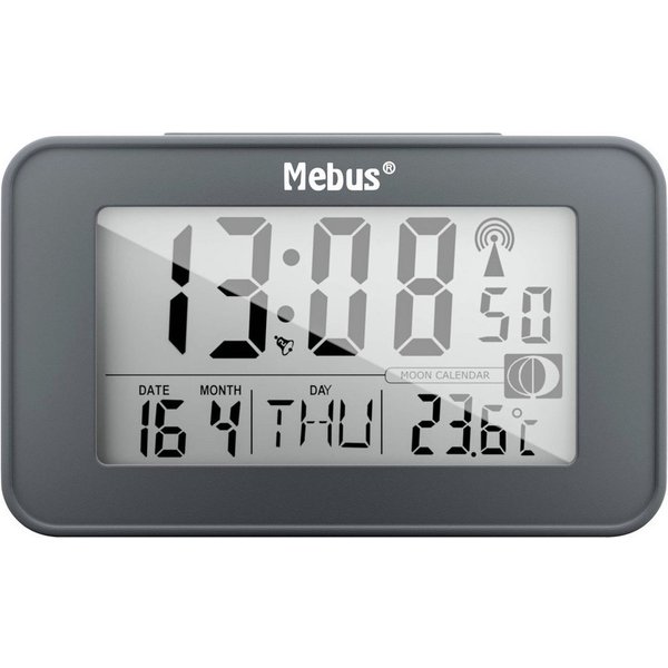 Mebus Wecker Mebus 51460 Funk Wecker Anthrazit Alarmzeiten 2
