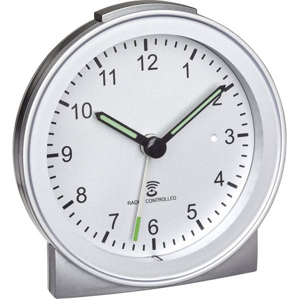 TFA Dostmann Wecker TFA Dostmann 60.1517.54 Funk Wecker Silber Alarmzeiten 1 Fluoreszieren