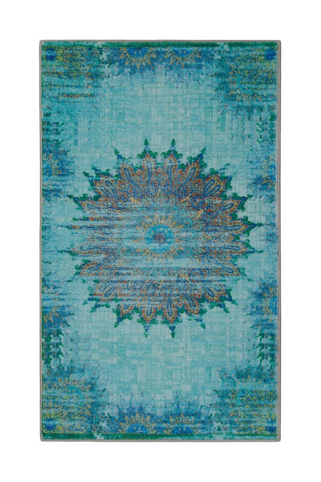 Wecon home Badematte Healing, Höhe 0,5 mm, fußbodenheizungsgeeignet, Polyester, rechteckig, Vintage, waschbar, rutschfest, schnell trocknend, robust, Badteppich – Bild 3 von 5