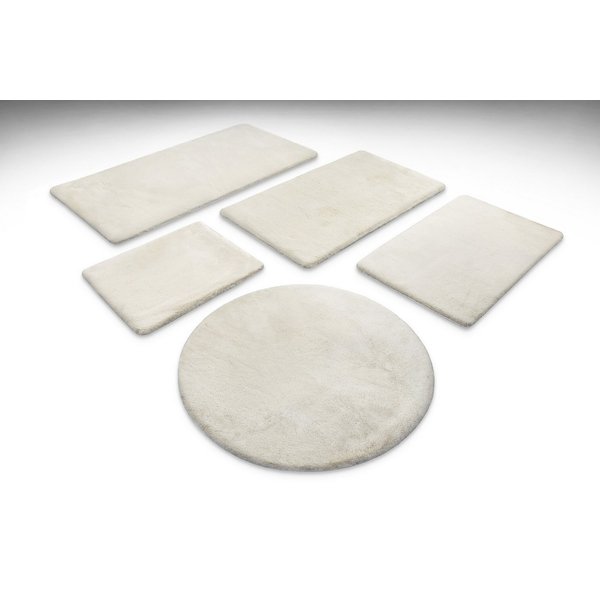 Wecon home Basics Badematte Emil, Höhe 25 mm, Polyester, rund, waschbar, rutschfest, strapazierfähig, pflegeleicht und super weich