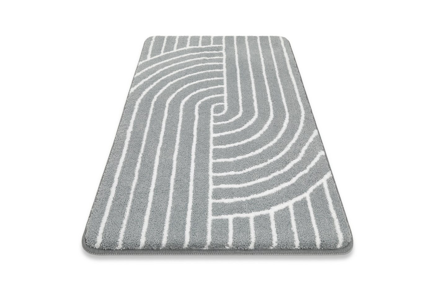 Wecon home Basics Badematte Hilda, Höhe 15 mm, Polyester, rechteckig, waschbar, rutschfest, strapazierfähig, pflegeleicht mit Retro Muster – Bild 2 von 5