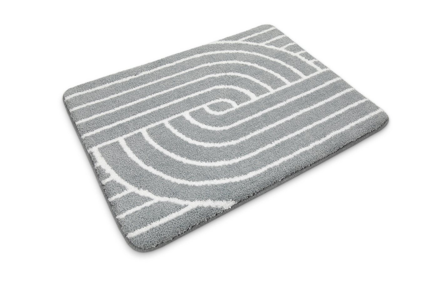 Wecon home Basics Badematte Hilda, Höhe 15 mm, Polyester, rechteckig, waschbar, rutschfest, strapazierfähig, pflegeleicht mit Retro Muster – Bild 5 von 5