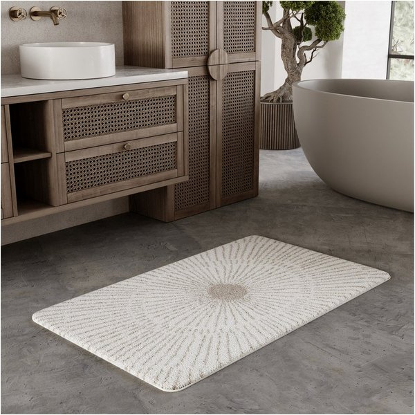 Wecon home Basics Badematte Jasbeer, Höhe 15 mm, Polyester, rechteckig, waschbar, rutschfest, strapazierfähig, pflegeleicht mit Linien Design