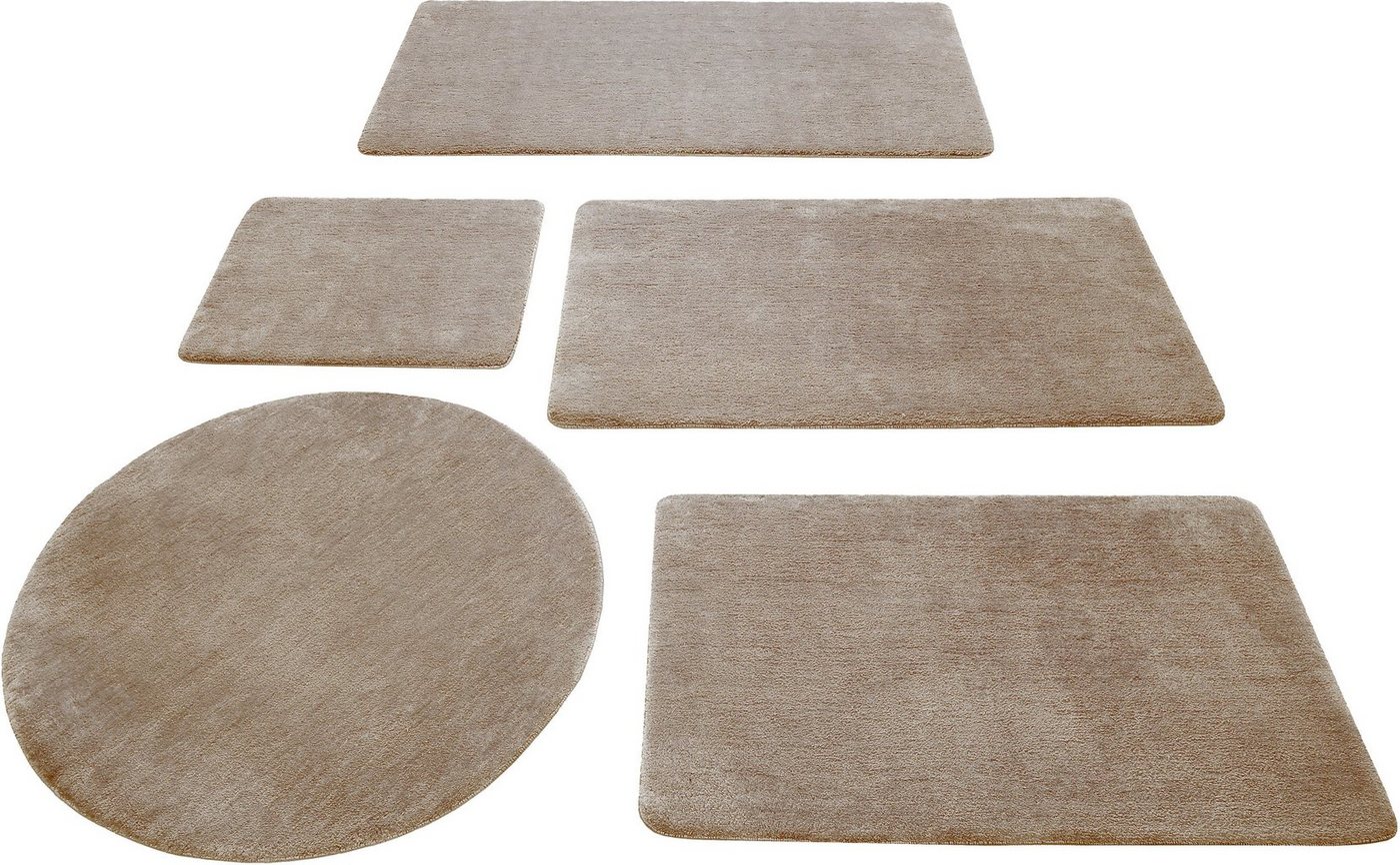 Wecon home Basics Badematte Joris, Höhe 20 mm, rutschhemmend beschichtet, strapazierfähig, Polyester, rund, waschbar, viele Größen, Badezimmerteppich, uni – Bild 2 von 5
