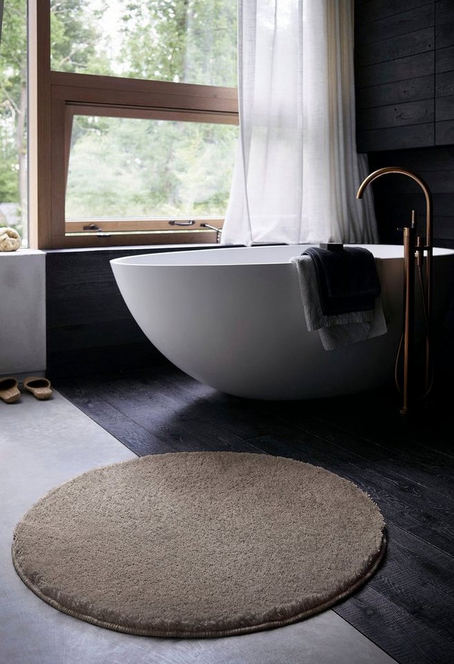 Wecon home Basics Badematte Joris, Höhe 20 mm, rutschhemmend beschichtet, strapazierfähig, Polyester, rund, waschbar, viele Größen, Badezimmerteppich, uni – Bild 5 von 5