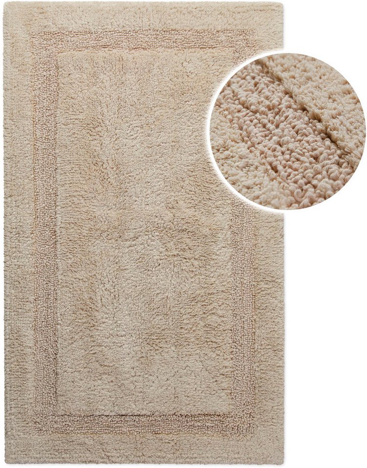 Wecon home Basics Badematte Knut, Höhe 20 mm, Baumwolle, rechteckig, waschbar, rutschfest, strapazierfähig, pflegeleicht, Bordüre, weich – Bild 2 von 5