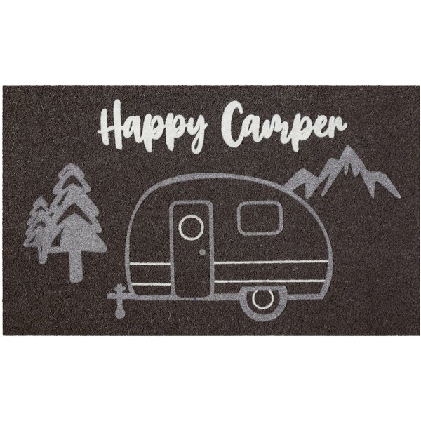 Wecon home Fußmatte Happy Camper, rechteckig, Höhe: 18 mm, rutschfest, robust, innen, Außenbereiche überdacht, schwer