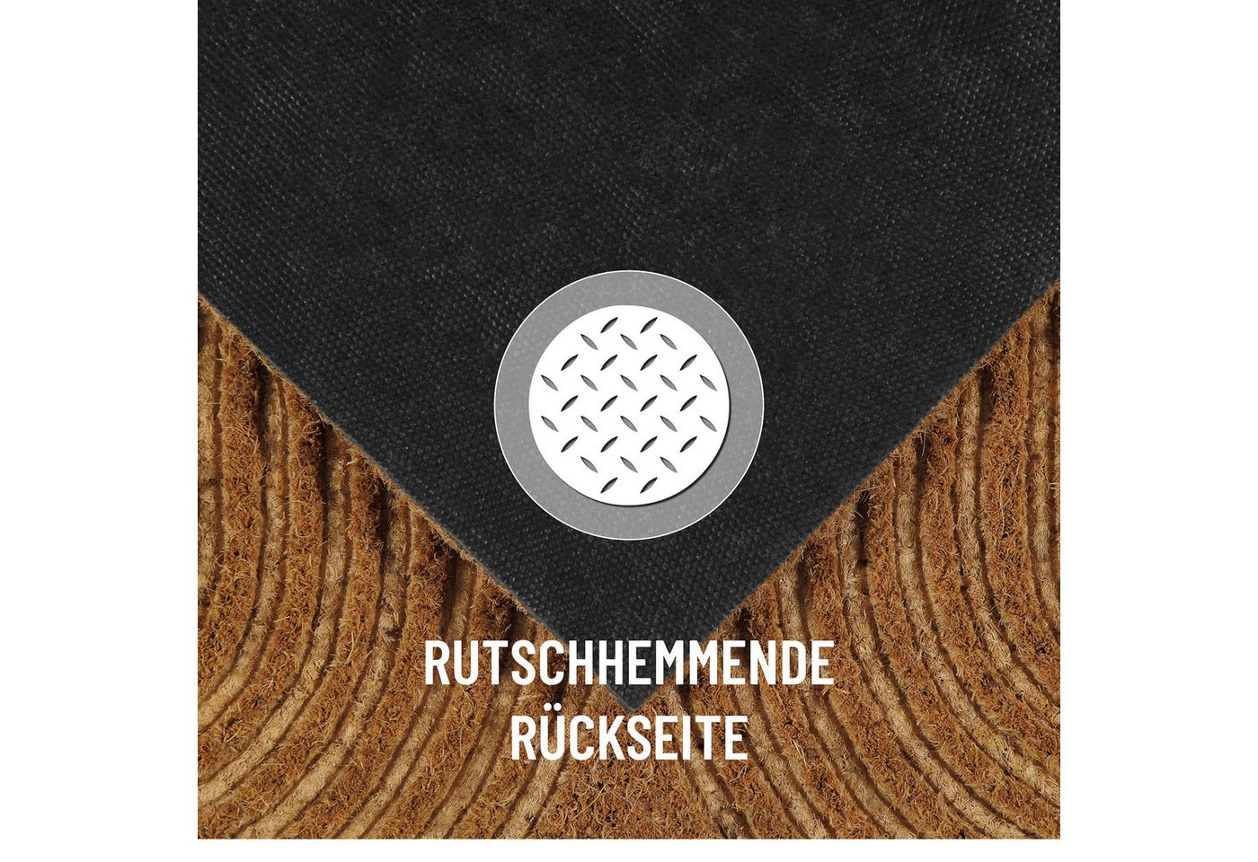 Wecon home Fußmatte Retro Flow, rechteckig, Höhe: 14 mm, Kokos, pflegeleicht, rutschfest, Retro Design, Schmutzfangmatte – Bild 3 von 5