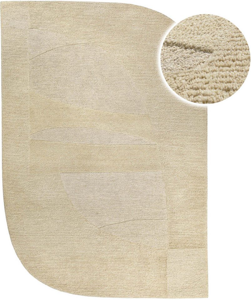 Wecon home Teppich Dodo, rechteckig, Höhe: 10 mm, Wollteppich, asymmetrisch, hochwertig, handgetuftet, robust, modern – Bild 2 von 5