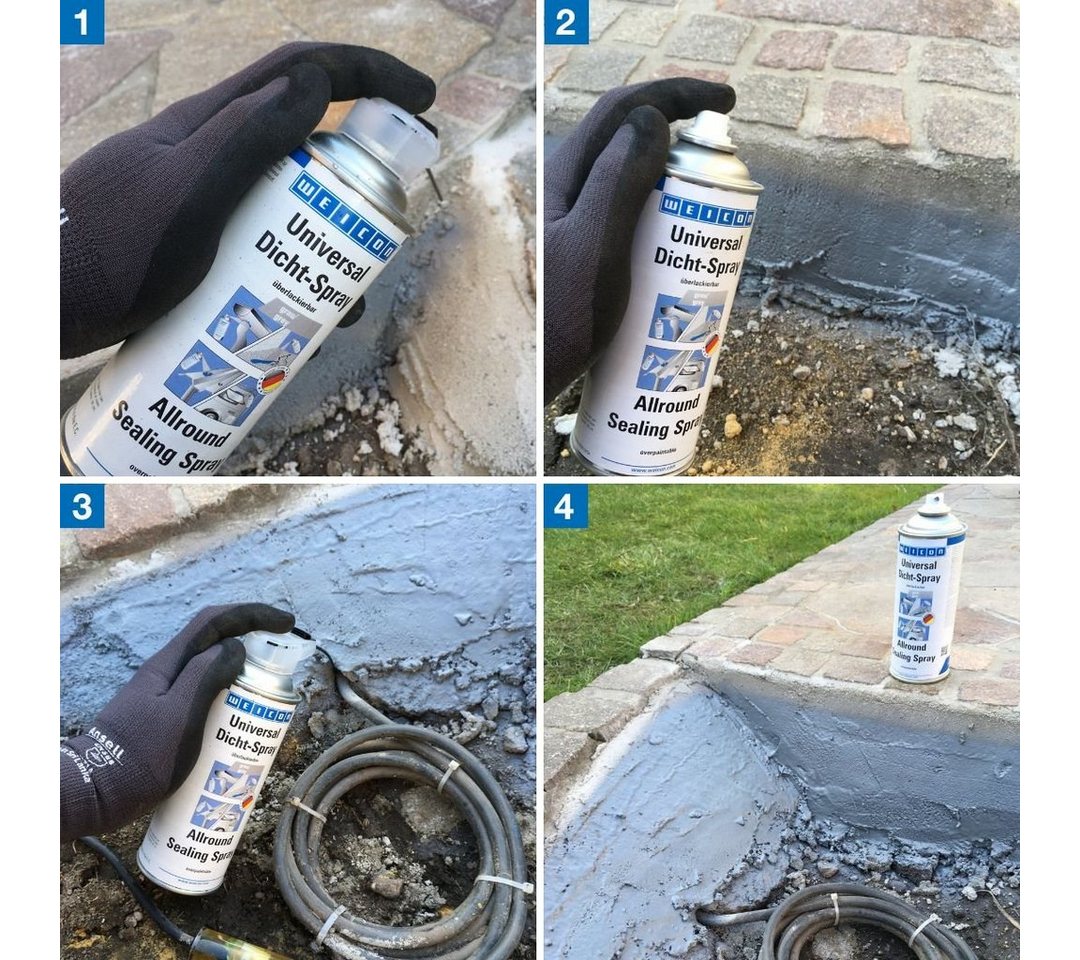 WEICON Dichtstoff Universal Dicht-Spray, sprühbarer Kunststoff zum Abdichten, gebrauchsfertig, (Dose), Überlackierbar, Für Innen- und Außenbereiche – Bild 5 von 5