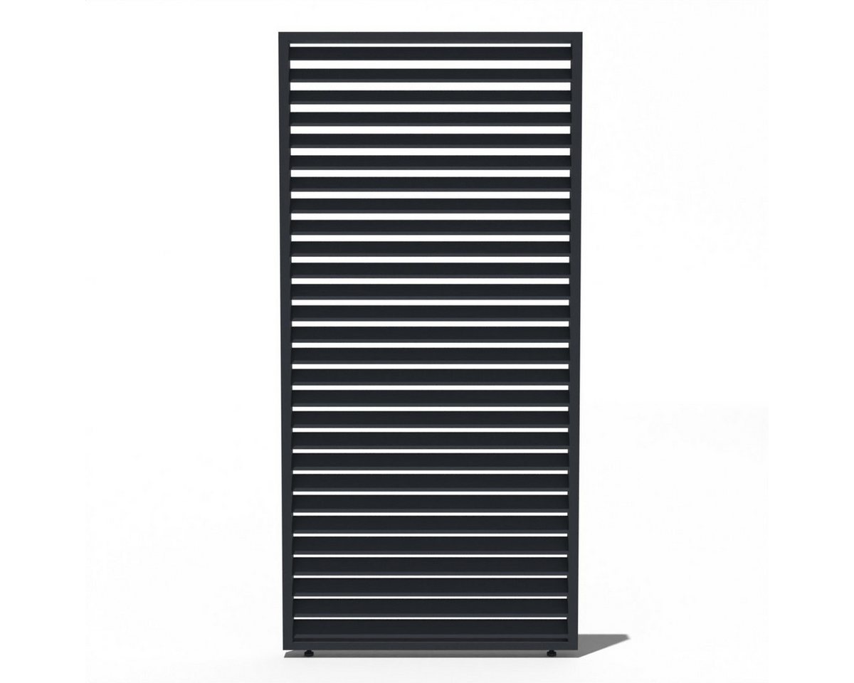 Weide Pavillonseitenteil Horizontale Lamellenwand Sichtschutz für Pergola Alu Anthrazit, 83x235 cm, Komplettset, Seitenteil – Bild 2 von 5