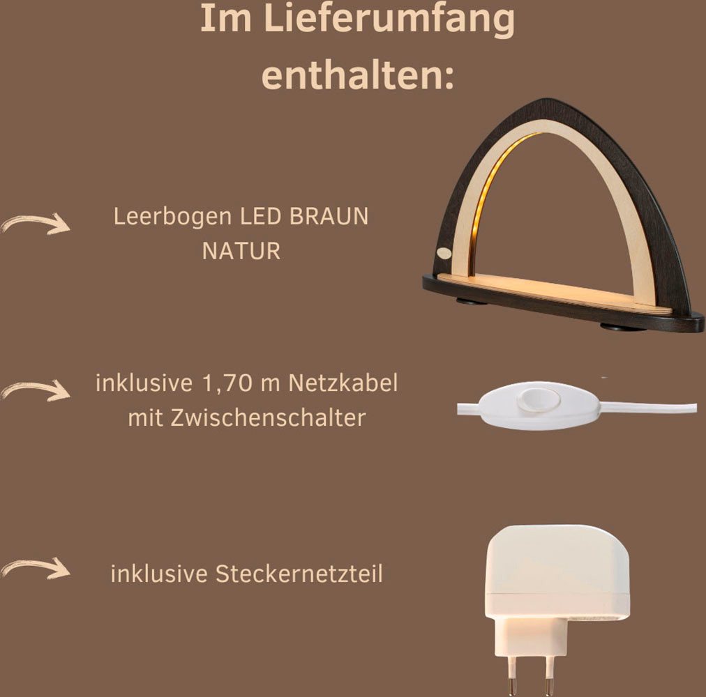 Weigla LED Schwibbogen Weihnachtsdeko, Made in Germany (1-tlg), Leerbogen zum Selbstbestücken – Bild 3 von 5
