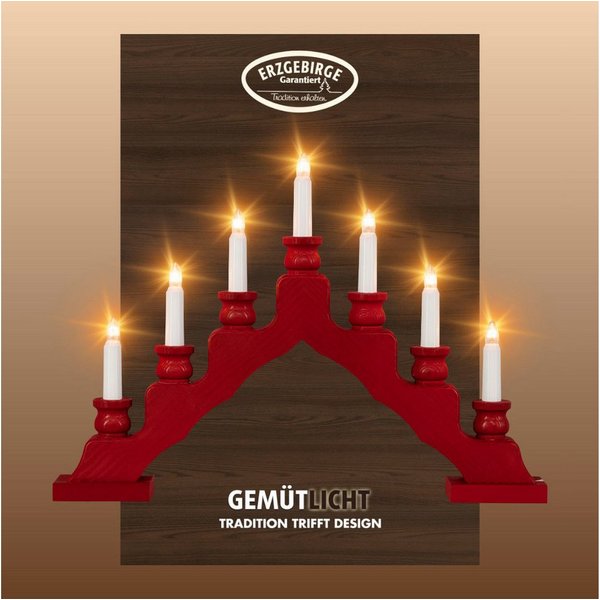 Weigla Lichterbogen Schwede, Weihnachtsdeko, Made in Germany (1-tlg), 7-flammig