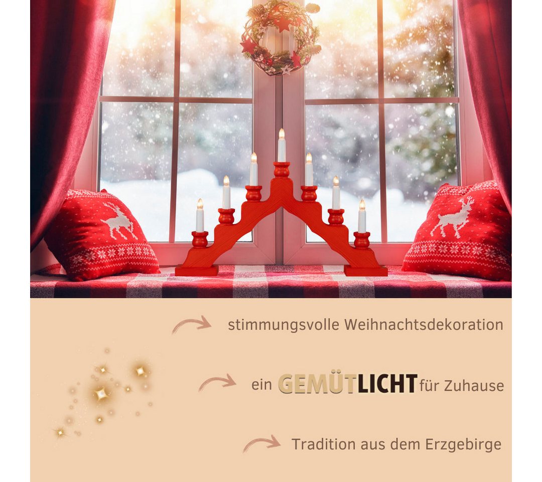 Weigla Lichterbogen Schwede, Weihnachtsdeko, Made in Germany (1-tlg), 7-flammig – Bild 4 von 5