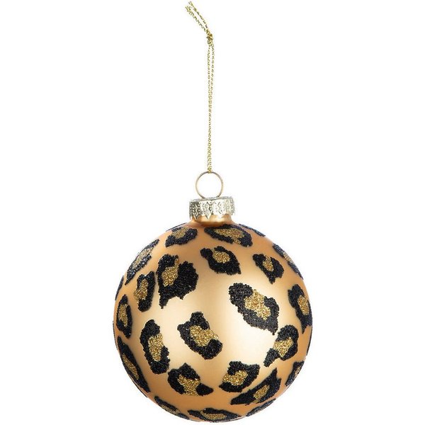 GILDE Weihnachtsbaumkugel Baumkugel „Leopard“ von Gilde – Weihnachtskugel Glas Ø 8 cm