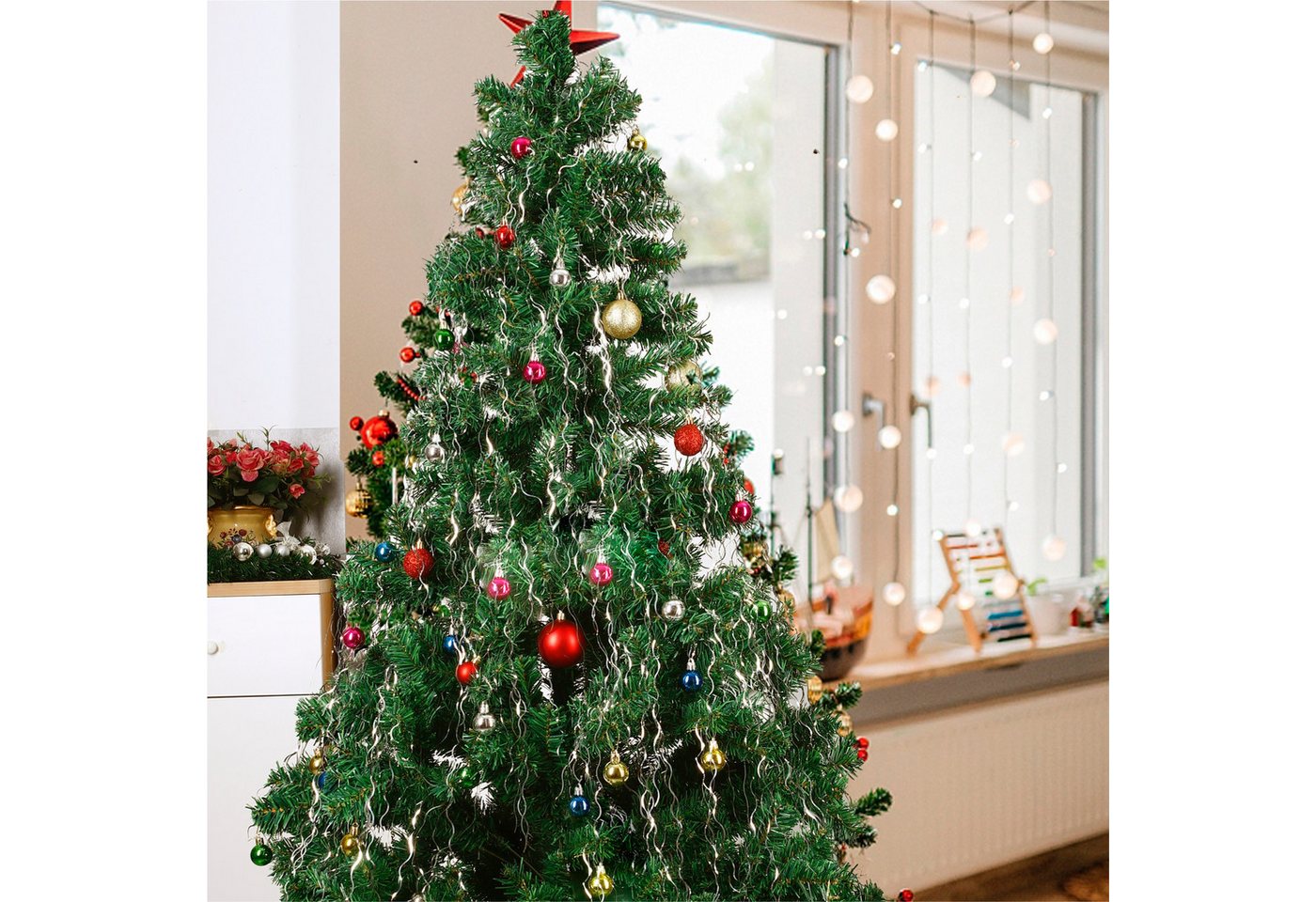 Weihnachtswunder® Lametta Lametta in Metalloptik, 50 cm lang, in Gold oder Silber, 50 cm Länge – Bild 5 von 5