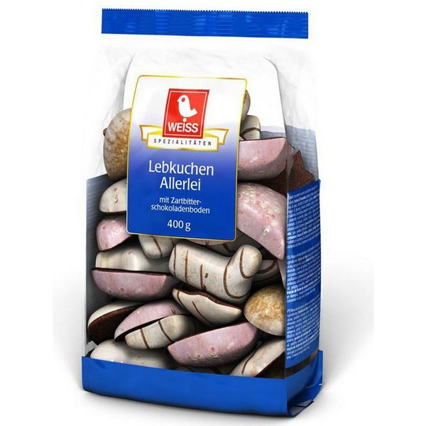 WEISS Süßigkeit, Weiss Lebkuchen Allerlei Lebkuchen Mischung mit Schokolade 400g