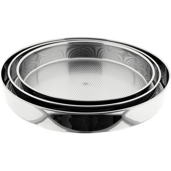Weissberg Backblech Set Cigköfte-Blech aus Edelstahl - 3-teilig, Ø 32/36/40 cm in Silber, Edelstahl, (3-St., 3er Set)