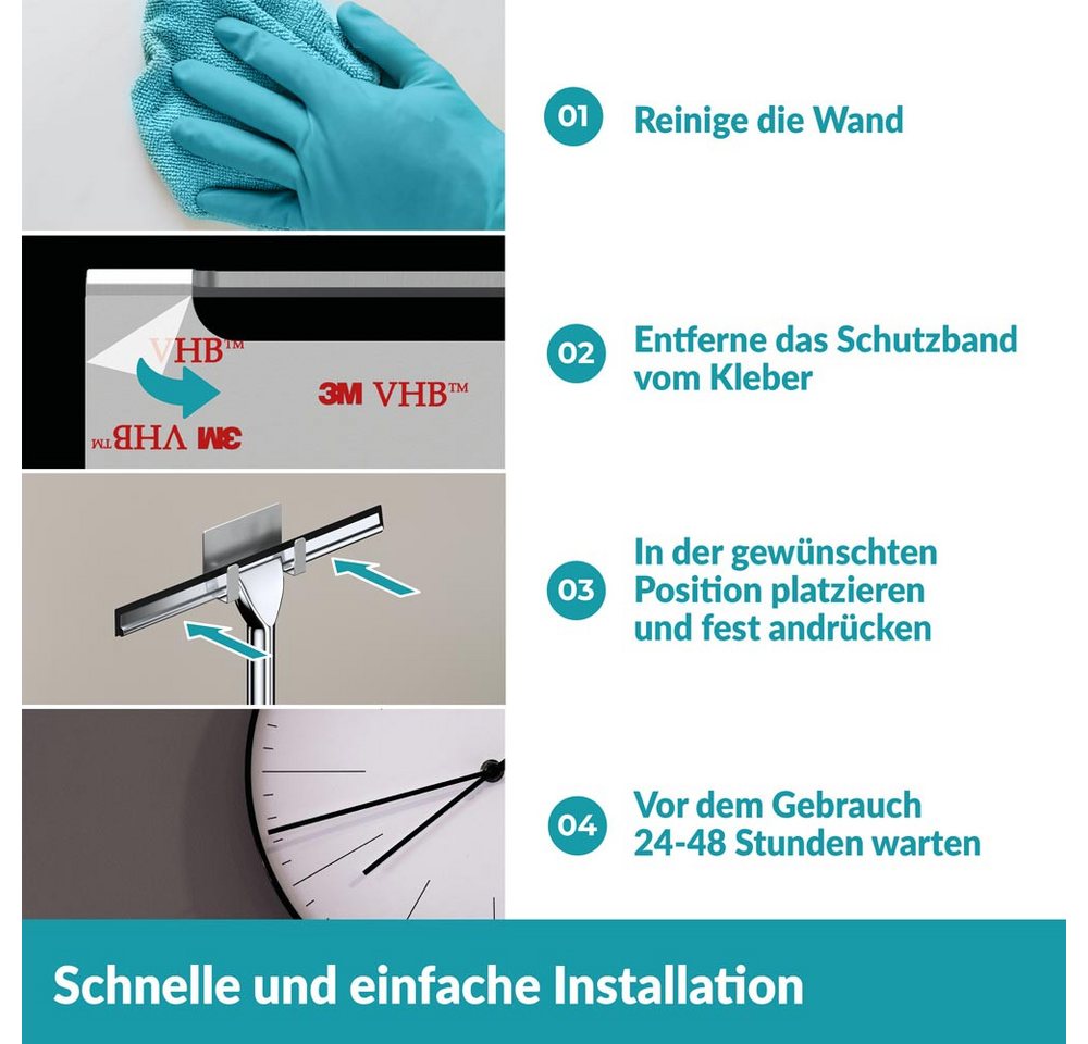 WEISSENSTEIN Duschabzieher ohne Bohren Abzieher – Bild 4 von 5