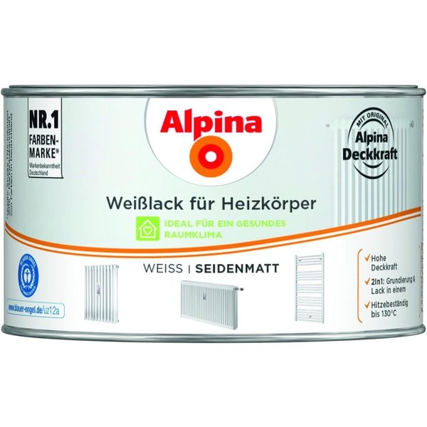 Alpina Weißlack ALPINA Weißlack, für Heizkörper, seidenmatt, 300ml