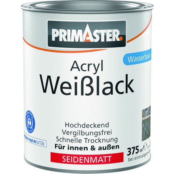 Primaster Weißlack Primaster Acryl Weißlack seidenmatt 375 ml