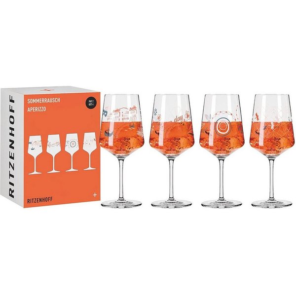Ritzenhoff Weißweinglas Ritzenhoff Aperitifgläser Aperizzo 4er Set Sommerrausch