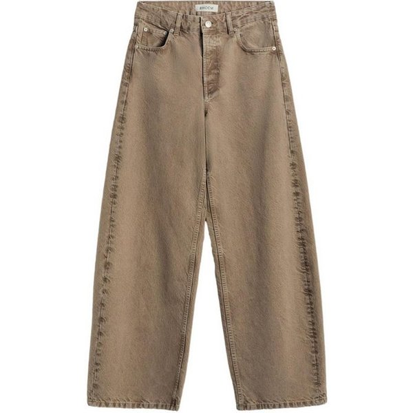 Bhoem Weite Jeans BHOEM Mittelhohe Barrel-Jeans, schwarz (1-tlg)