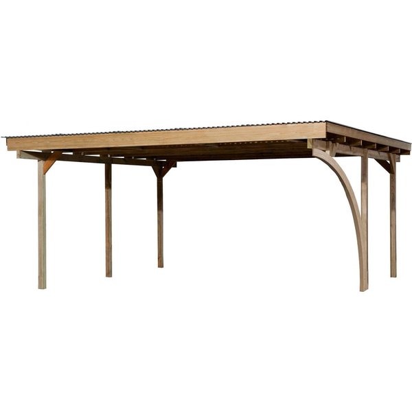weka Doppelcarport 616 A, BxT: 500x500 cm, 217 cm Einfahrtshöhe, mit Rundbogen wahlweise links- oder rechts montierbar