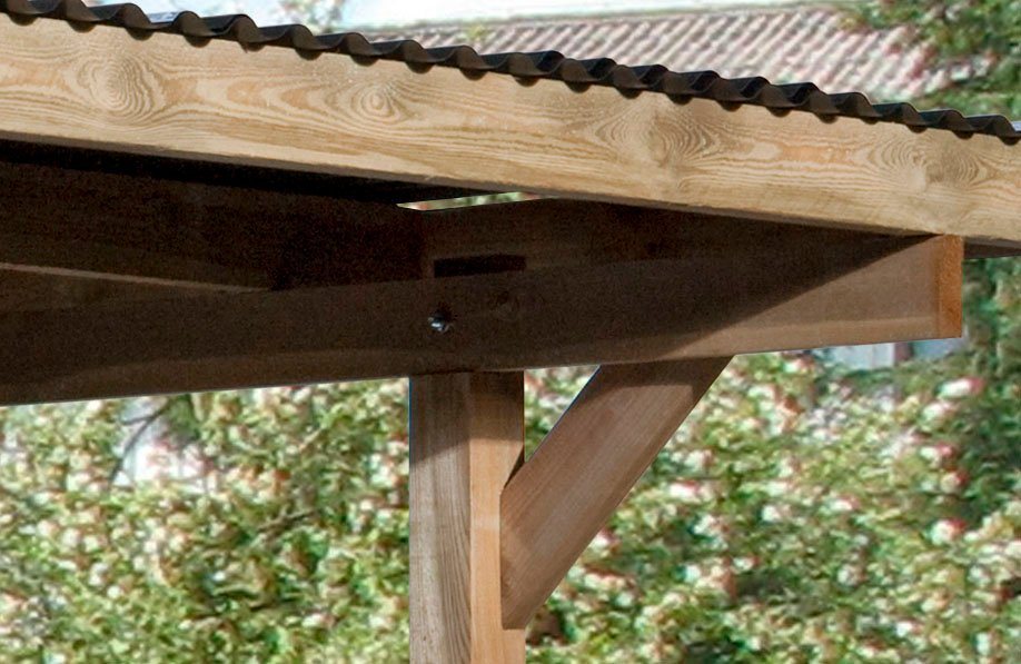 weka Einzelcarport 606 Gr.1, BxT: 300x500 cm, 225 cm Einfahrtshöhe – Bild 3 von 4