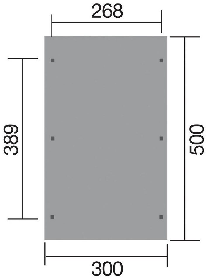 weka Einzelcarport 606 Gr.1, BxT: 300x500 cm, 225 cm Einfahrtshöhe – Bild 4 von 4