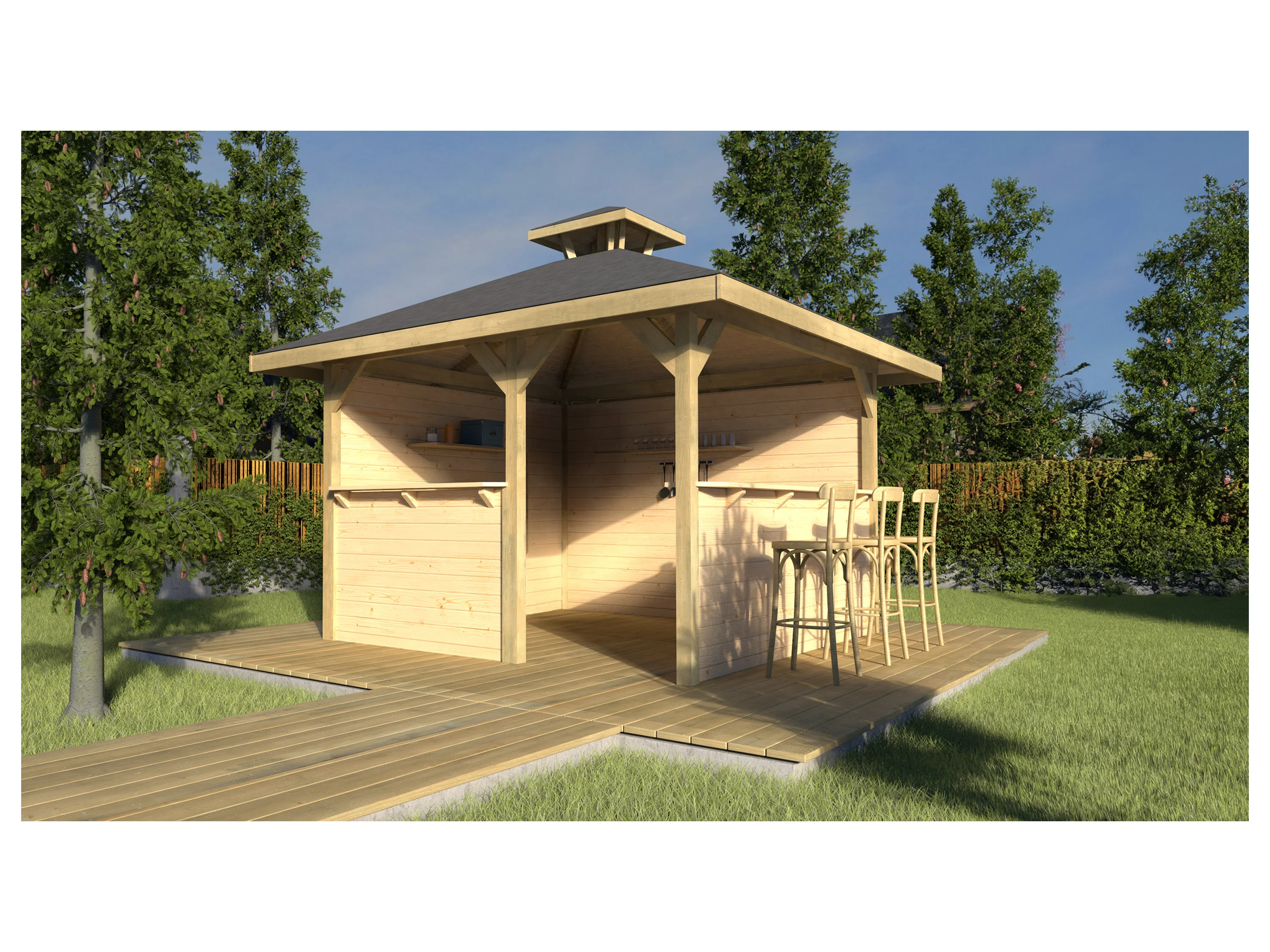 WEKA Holzpavillon mit Tresen (Style B) – Bild 2 von 4