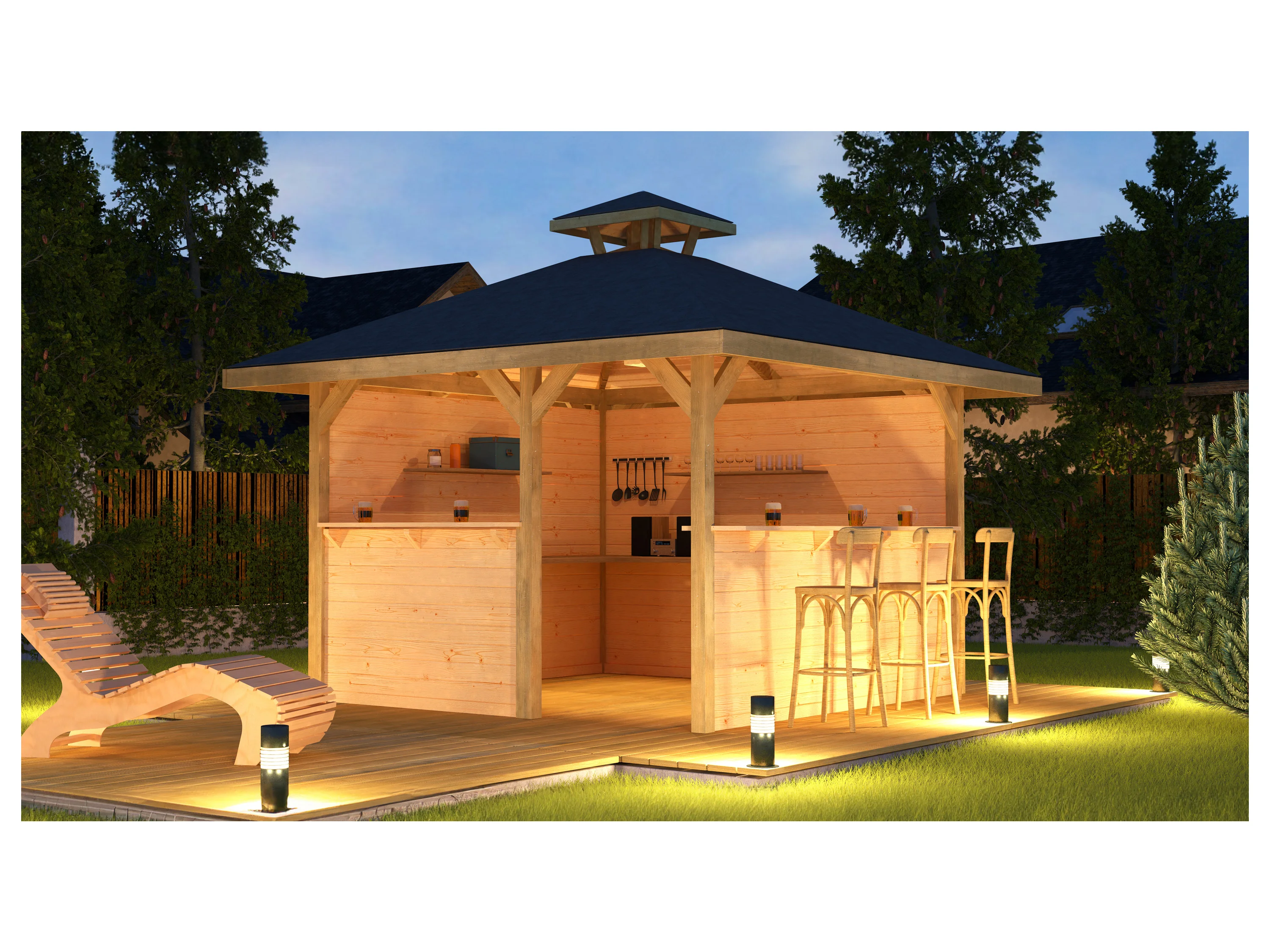 WEKA Holzpavillon mit Tresen (Style B) – Bild 3 von 4