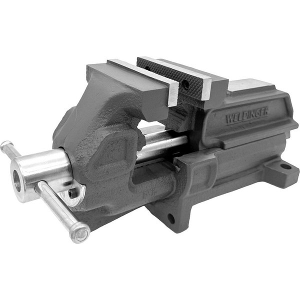 WELDINGER Schraubstock Schraubstock pro 100 mm leichtgängig feste Basis Rohrspannbacken, 1-St., extrem belastbar, Backen abnehmbar, Rohrspannbacken