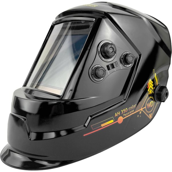 WELDINGER Schweißhelm AH 350 Realcolor Panorama Automatik Kopfschirm Solar DIN5-13, Verdunkelungseinstellung, automatischer Schweißschutzfilter