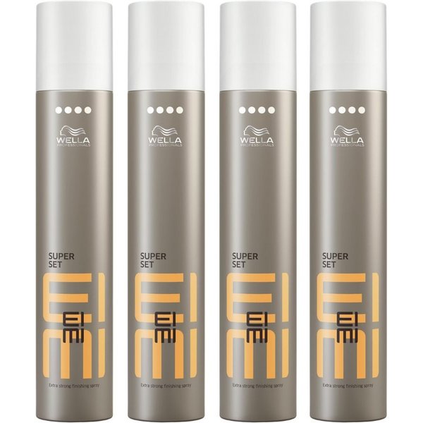 Wella Haarpflege-Spray EIMI Super Set Finishing Haarspray 500 ml Extra starker Halt, Spar-Set, 4er-Pack