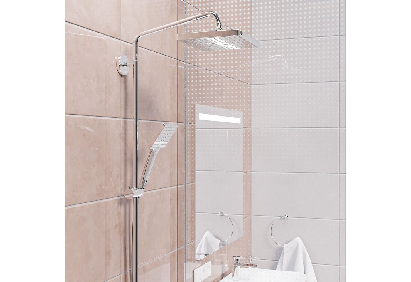 Wellgro Duschbrause Regendusche ABS-Kunststoff – Bild 4 von 5