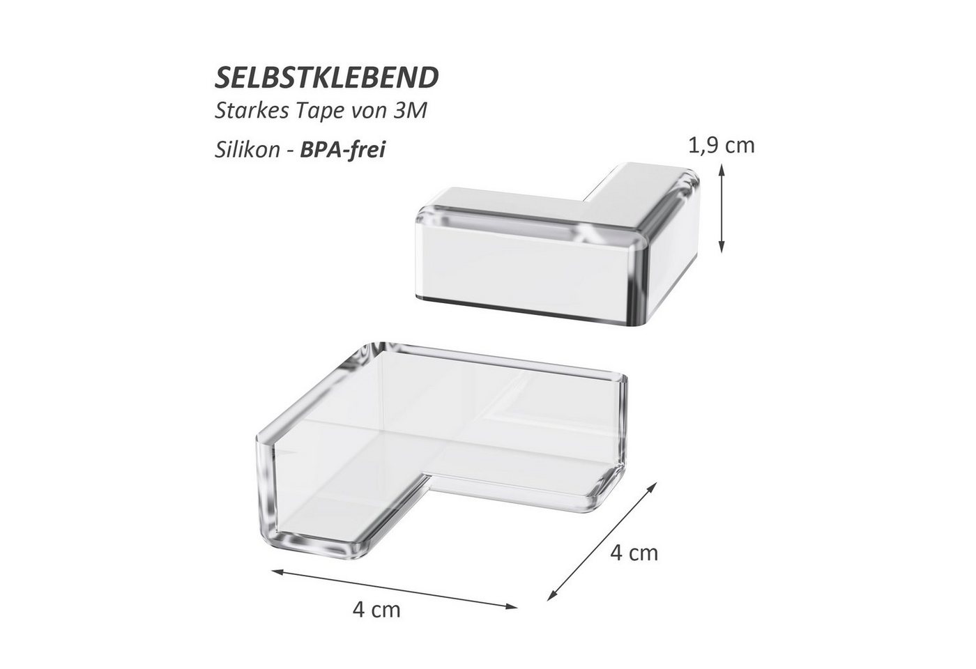 Wellgro Kindersicherung Kantenschutz eckig - Silikon Eckenschutz – Bild 4 von 5