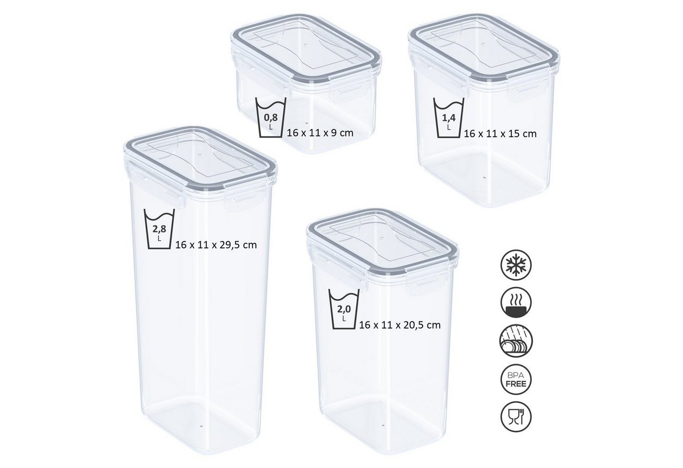Wellgro Vorratsdose Vorratsdosen Set, (16-tlg) – Bild 2 von 5
