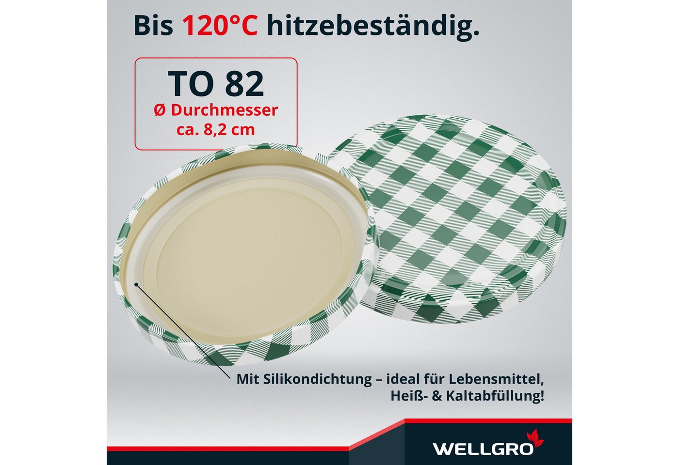Wellgro Vorratsglas Einmachdeckel TO 82 - Twist-Off-Deckel, (200-tlg) – Bild 3 von 5