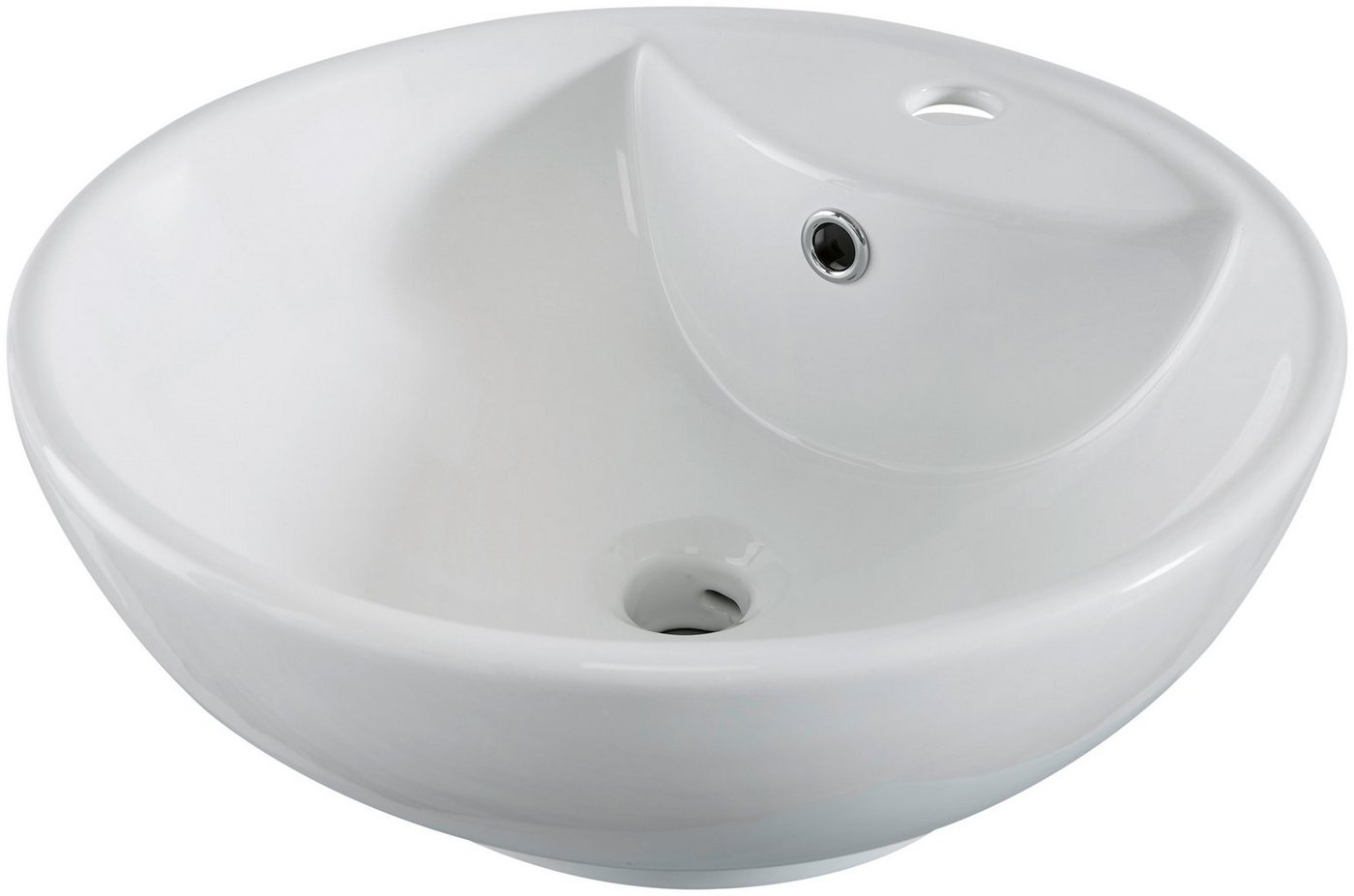 welltime Aufsatzwaschbecken Milano, mit Überlauf, rund, Durchmesser 45 cm – Bild 3 von 5